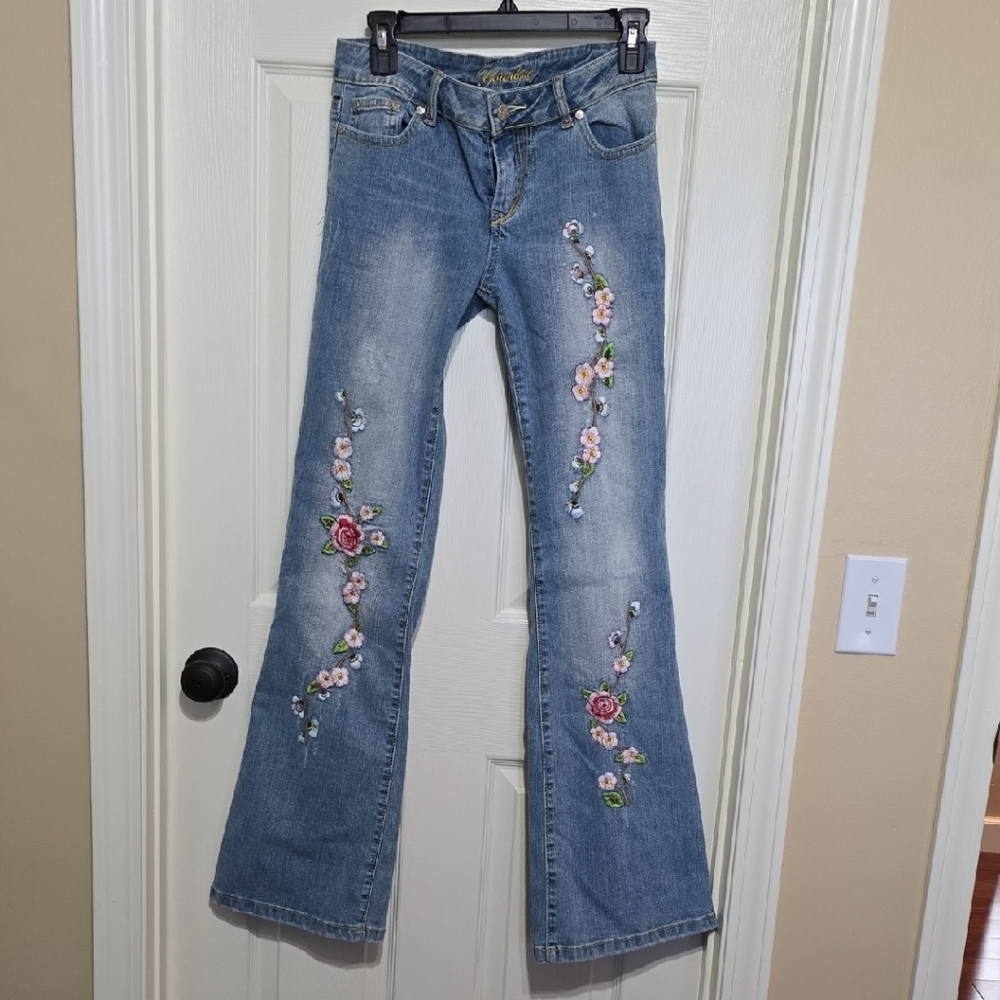 Embroidered Blue Jeans
